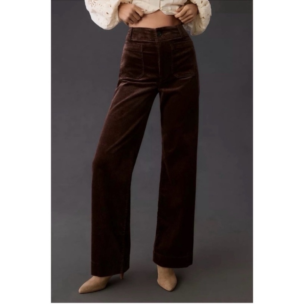 NWT Anthropologie The Colette Corduroy Full-Length Wide-Leg Pants 23